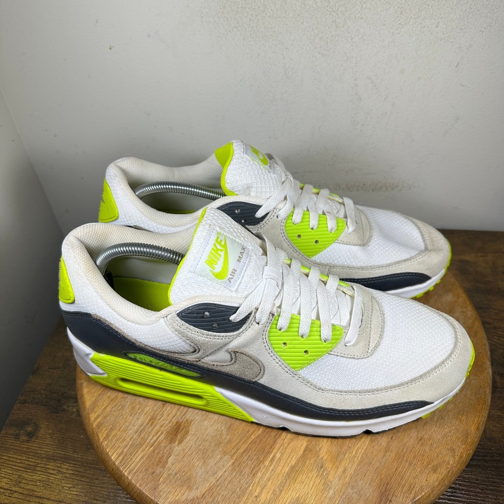 Nike Air Max 90 White Volt Iron Grey Mens Size 14 Sneakers DM0029-107